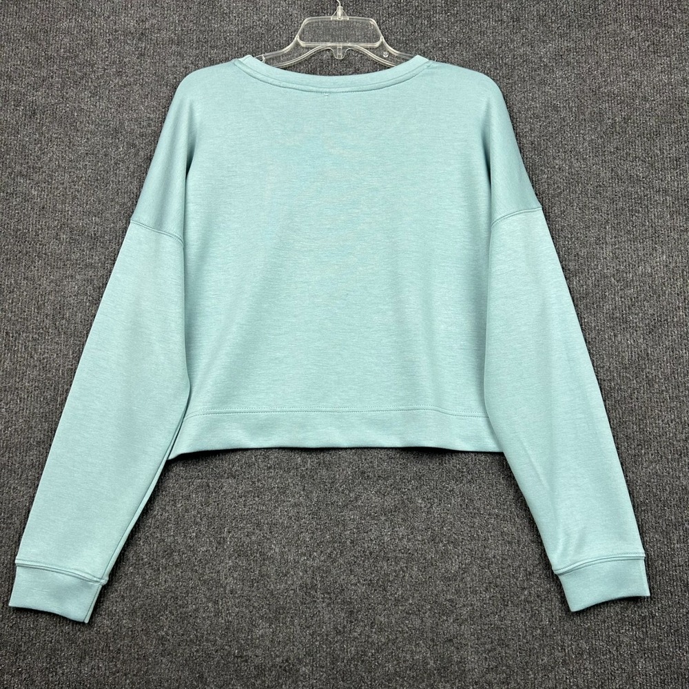 ALL CLOUD Cape Cod Mass. Large Long Sleeve Crop Sweater Slate Blue Beach Coastal - Picture 5 of 13